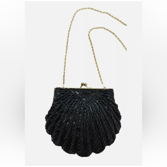 La Regale Elegant Black Beaded Clutch - Picture 2 of 8